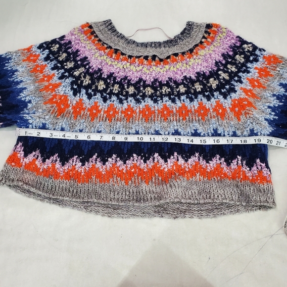 NWT FREE PEOPLE Home For The Holidays Sweater / Heather Grey Combo - Picture 11 of 12